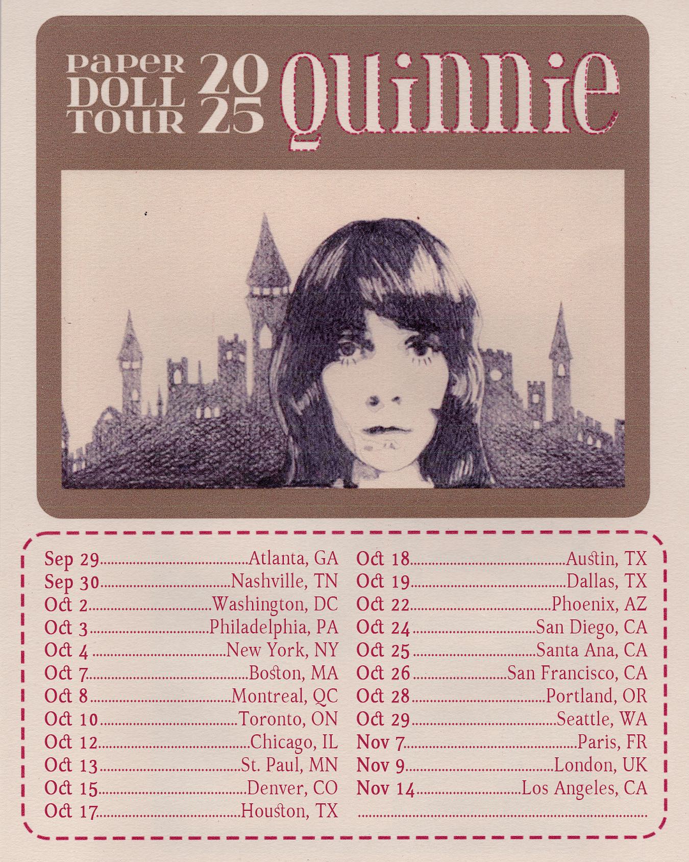 quinnie Paper Doll Tour Tour Poster